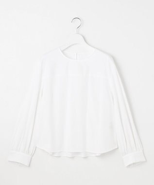 自由区 【洗える】SOMELOSクロップド丈 ブラウス ホワイト