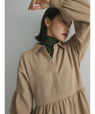 Green Parks armonia. ジャガードシャツワンピース Beige