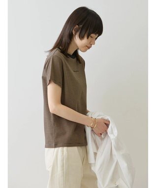 AMERICAN HOLIC 刺繍ロゴボーダープルオーバー Mocha