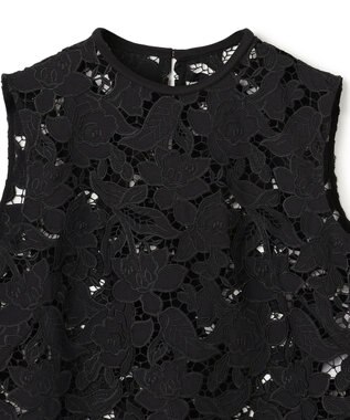 BEIGE， CITRINE / エンブロイダリーレースノースリーブブラウス Black