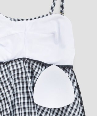 San-ai Resort（三愛水着楽園） 【WEB限定】ペプラムチェック3点セット【Beach Queen（ビーチクイーン）】 ブラック