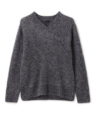 JOSEPH HOMME エクストラファインブークレ　Vネックニット ネイビー系