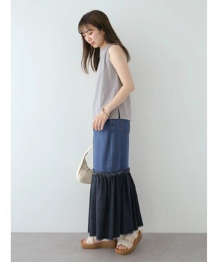 Green Parks ・Ｄｏｕｂｌｅ　Ｆｌａｇｓ　ピグメント加工ノースリＴＥＥ Light Gray