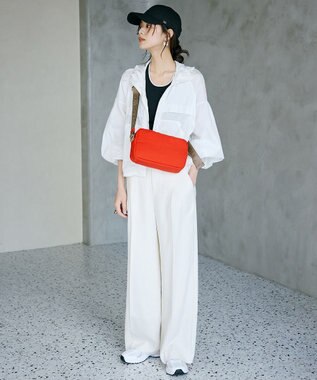 TOPKAPI 【Breath TOPKAPI】Freely フリーリー ナイロン ロゴテープ  スクエア ショルダーバッグ オレンジ