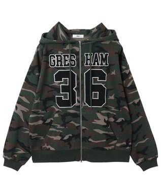 WEGO ナンバリングビッグジップパーカー 柄1