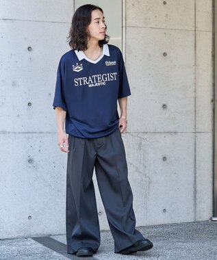 WEGO 【ユニセックス着用ITEM/MLサイズ展開】ドロストゲームシャツプルオーバー ネイビー