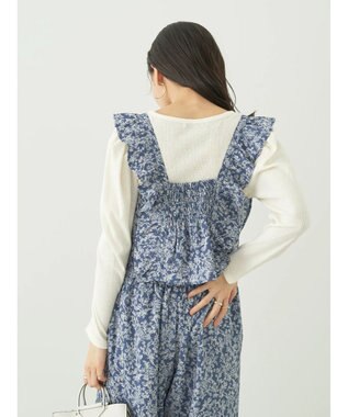 earth music&ecology 隠れウサギ柄ビスチェ Navy