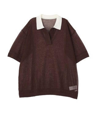 earth music&ecology シアーポロプルオーバー Brown