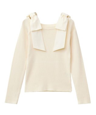 Green Parks ・ｓｗｉｎｇ　ｂｙ　ショルダーリボンプルオーバー Ivory