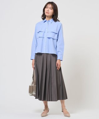 J.PRESS LADIES S 【WEB限定カラーあり】TC ライトタンブラー プリーツ スカート スレート系