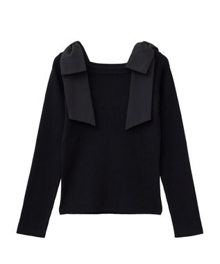 Green Parks ・ｓｗｉｎｇ　ｂｙ　ショルダーリボンプルオーバー Black