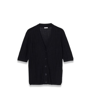 JOSEPH クリンクルリブ　カーディガン Black