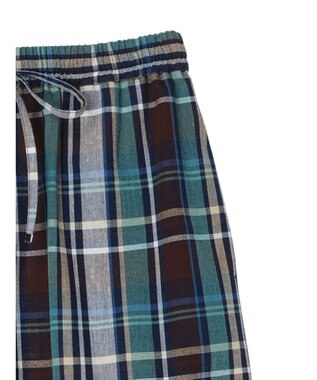 Green Parks 綿麻混イージータイトスカート Check Brown