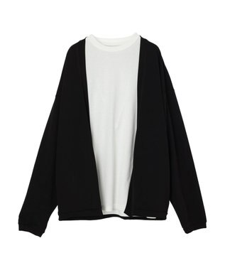 CRAFT STANDARD BOUTIQUE 梨地カットカーディガン＋ＬＳ　ＴＥＥーＳＥＴ Black