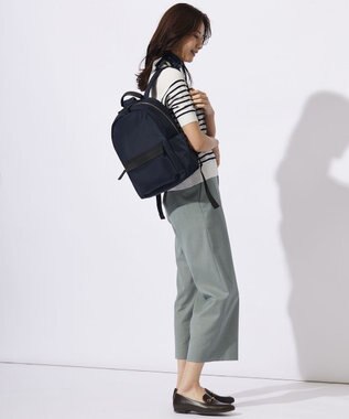 J.PRESS LADIES 【洗える】BASIC HT-COTTON クルーネック ボーダー ニット ブラック系1