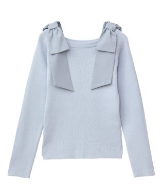 Green Parks ・ｓｗｉｎｇ　ｂｙ　ショルダーリボンプルオーバー Sax