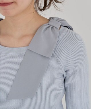 Green Parks ・ｓｗｉｎｇ　ｂｙ　ショルダーリボンプルオーバー Sax