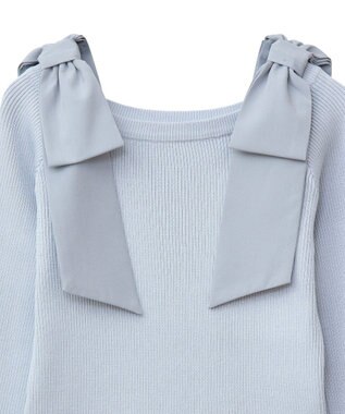 Green Parks ・ｓｗｉｎｇ　ｂｙ　ショルダーリボンプルオーバー Sax