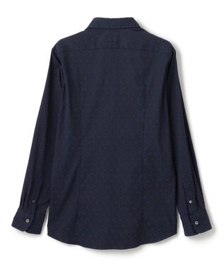 JOSEPH HOMME オーナメントジャガードストレッチ　レギュラーカラーシャツ ネイビー系