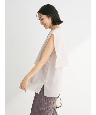 Green Parks レイヤードノースリーブブラウス Light Gray