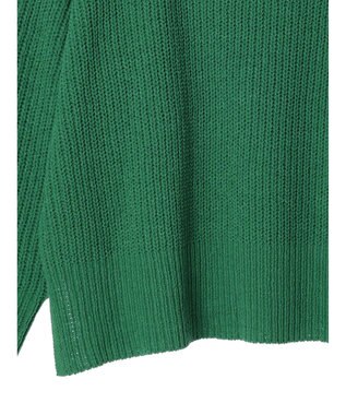 Green Parks ｍｏｋｏモール畦編みモックネックプルオーバー Green