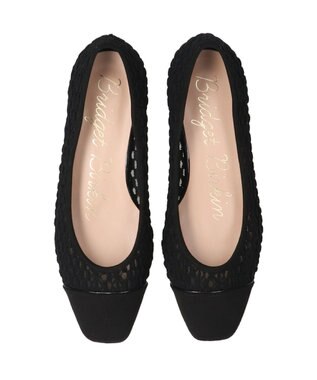 Bridget Birkin 【Bridget Birkin】レースチュール切り替えパンプス ブラック雑材