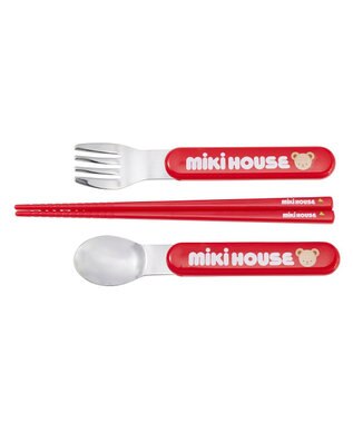 MIKI HOUSE HOT BISCUITS 【ミキハウス】 ミキハウスベア トリオセット 赤