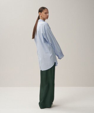 ATON GIZA BROAD | ウォッシュドシャツ - UNISEX SAX