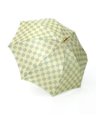 槇田商店 ノルディック ドットコラージュ グリーン 長傘 黄緑
