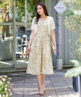 Tiaclasse 【洗える】大人上品なタックパフスリーブボレロ アイボリー