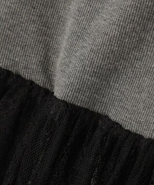 earth music&ecology チュールヘムキャミソール Dark Gray Mixture