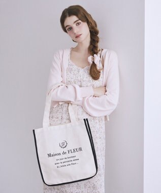 Maison de FLEUR パイピングスクエアトートバッグ