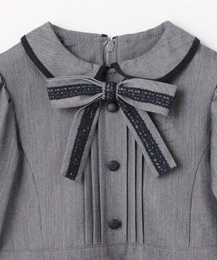 組曲 KIDS 【110-140㎝】 クラシカルグレーワンピース グレー