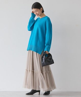 AMERICAN HOLIC バイパチラグランニットプルオーバー Turquoise Blue