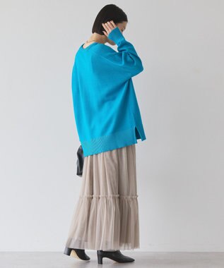 AMERICAN HOLIC バイパチラグランニットプルオーバー Turquoise Blue