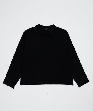 WEGO スキッパーニットポロ ブラック