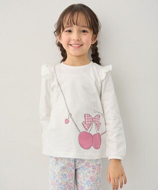 ANY KIDS 【WEB限定】7days プリント 長袖Tシャツ オフホワイト×ポシェット