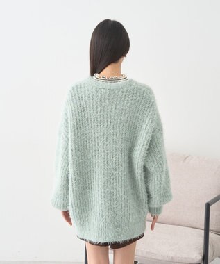 earth music&ecology 【予約】カラーミックスシャギーカーディガン ミント