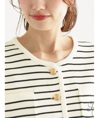 Te chichi レタードポケットジャケットカーディガン オフホワイト