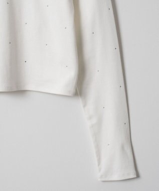 WEGO ラインストーンドットロンT オフホワイト