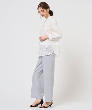 J.PRESS LADIES L エニーブロード レース ブラウス オフホワイト系