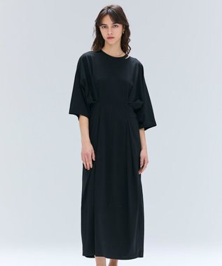 【洗える】S.BABILA / スリットネックウエストタックワンピース