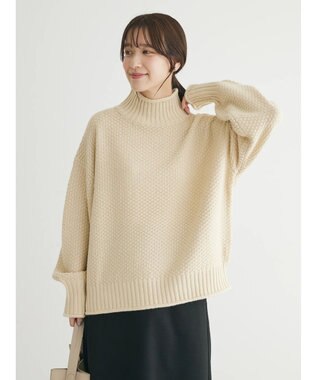 Green Parks 洗える　カノコ編みニットプルオーバー Ivory