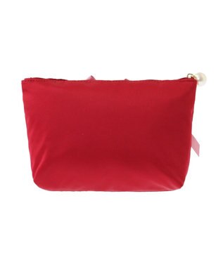 Maison de FLEUR リボンサテンポーチ Red