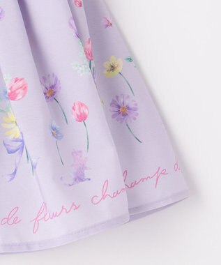 ANY KIDS フラワー ブーケ プリント スカパン ラベンダー系