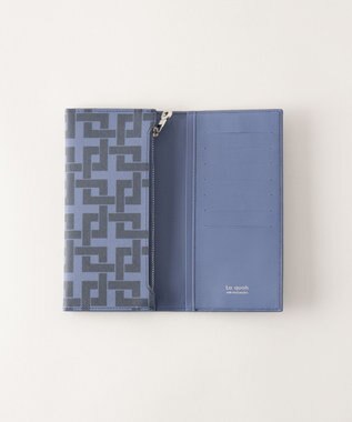 MIYABIYA La quoh with kirakaracho 角つなぎ プリントレザー 長財布 瑠璃紺（ネイビー）