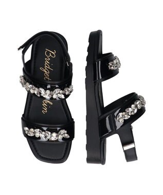 Bridget Birkin 【Bridget Birkin】ダブルベルトビジューサンダル ブラック