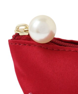 Maison de FLEUR リボンサテンポーチ Red