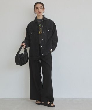 WEGO 【ANGIE VINTAGE】ビッグシルエットデニムジャケット / オーバーサイズGジャン ブラック