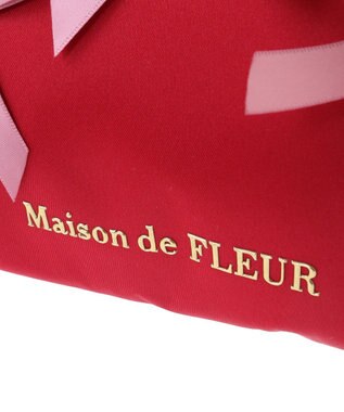 Maison de FLEUR リボンサテンポーチ Red